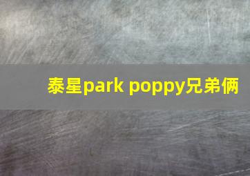 泰星park poppy兄弟俩